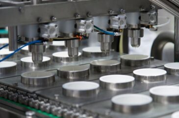 Automated contract filling services line dispensing product into containers
