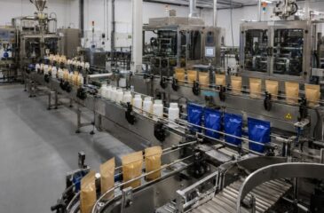 Outsource packaging provider supporting flexible pouch and rigid container packaging on automated production lines