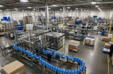 An above image of a large scale toll packaging facility.