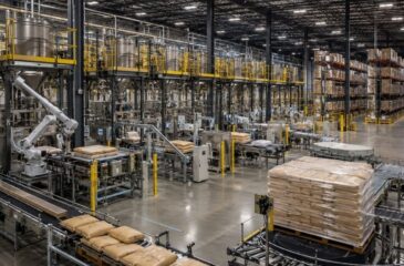 Custom toll manufacturing facility packages large packages of a powder.